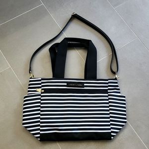Logan + Lenora Black/White Striped Commuter Bag